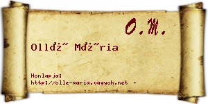 Ollé Mária névjegykártya